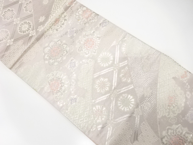 アンティーク　華紋に古典柄織り出し袋帯（材料）